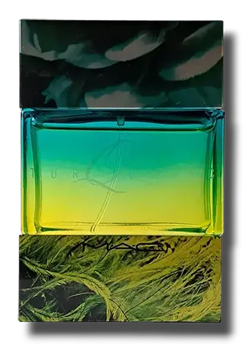Sleek and modern bottle of 'Turquatic' by MAC, reflecting its crisp and aquatic essence.